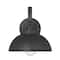 Hello Honey® Easton Matte Black Modern Farmhouse Metal Shade & Exposed Bulb Wall Mounted Outdoor Light